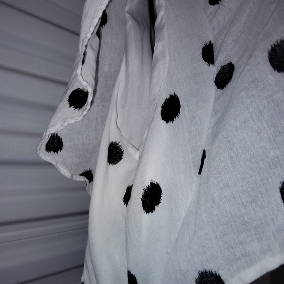 A New Day Polka Dot Dress Button-Down Butterfly Short Sleeves White/Black W XXL - Picture 5 of 10